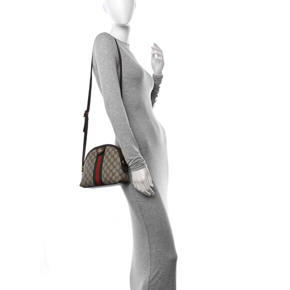 Authentic Gucci GG Supreme Ophidia Sherry Line Crossbody Bag Web Canvas Brown - Picture 2 of 10